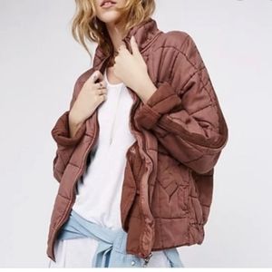 FREE PEOPLE Quilted Dolman sleeve jacket in mauve SIZE SMALL